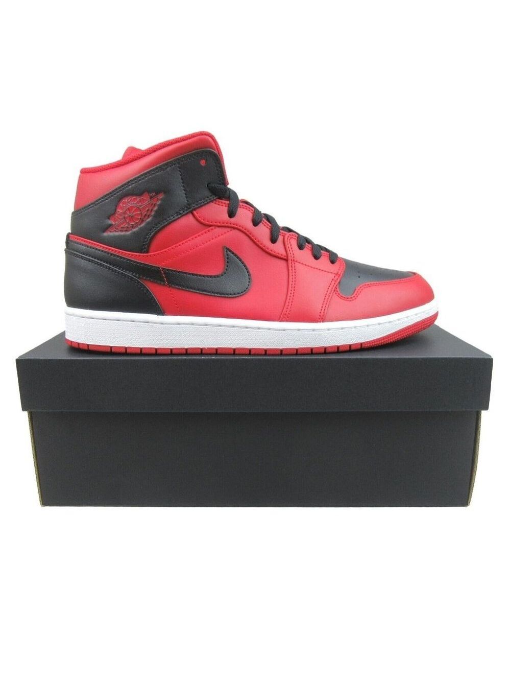 Air Jordan 1 Mid Gym Red Black Shoes Men's Size 12 NEW